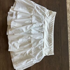 Crisp White Tiered Mini Skirt